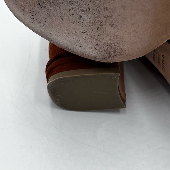 Laurence Dacade Paris Rona Ruched Suede Slide Rust cinnamon Sandals Sz 37.5/US 7 - Picture 13 of 16